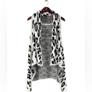 Leopard Print Open Front Cardigan